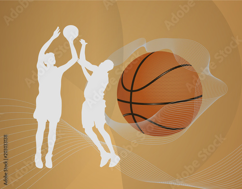 Basketball Players Silhouette Background 