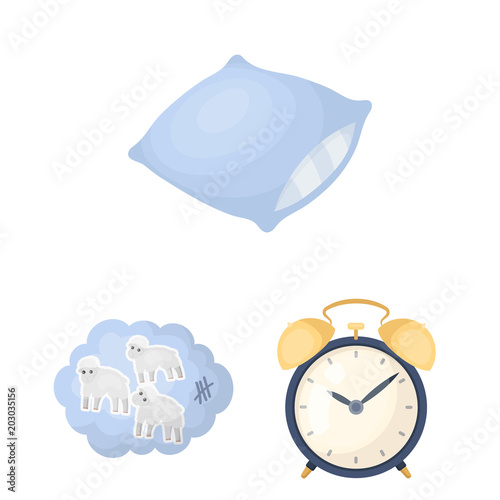 Rest and sleep cartoon icons in set collection for design. Accessories and comfort vector symbol stock web illustration.