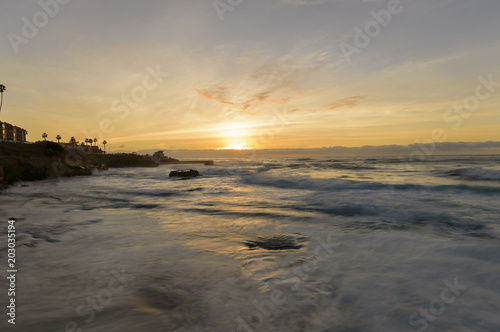 Orange Sunset in La Jolla, San Diego