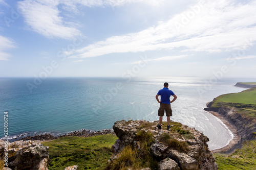 Distant views looking along the Jurassic Coast in Dorset