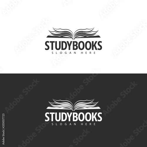 Logo template. Bookstore logo design. 
