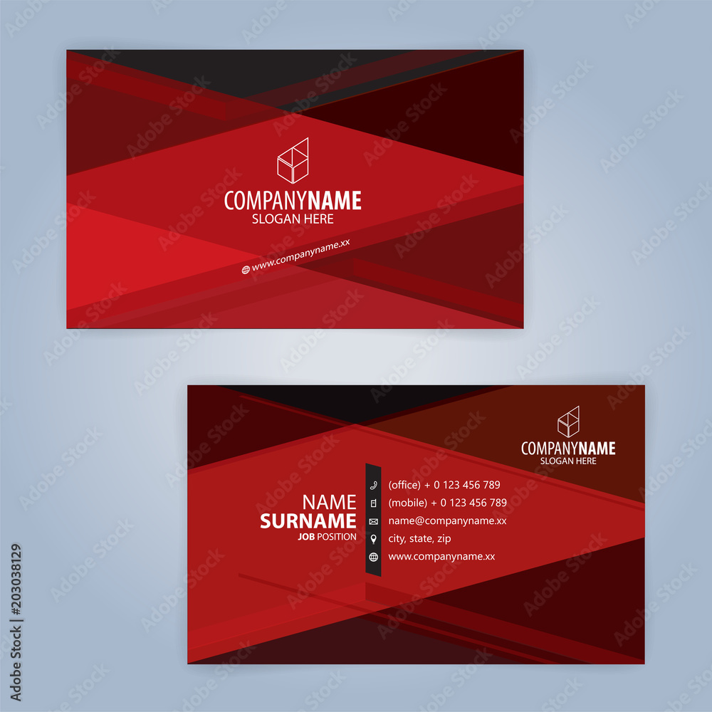 Red and Black modern business card template, Illustration Vector 10