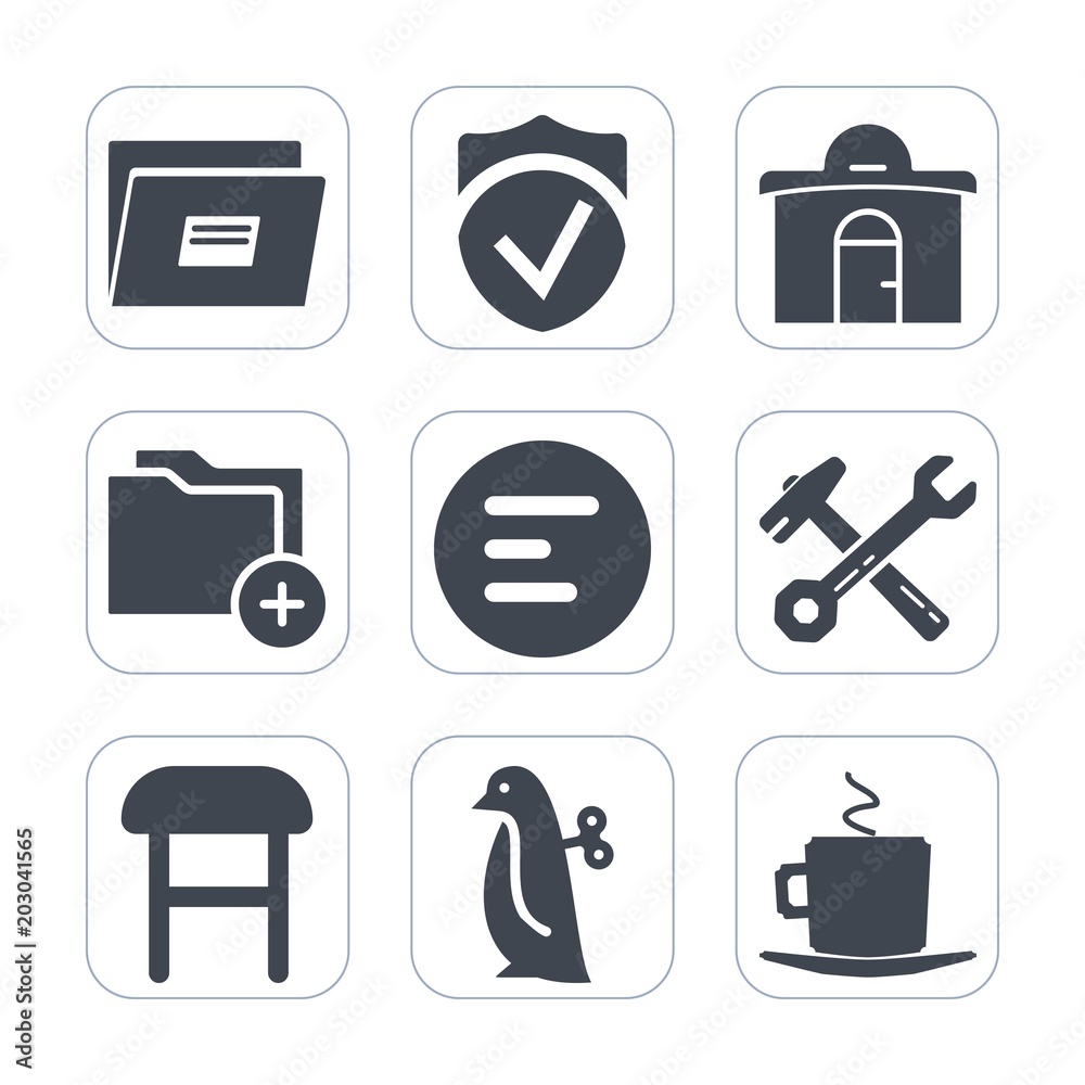 Premium fill icons set on white background . Such as penguin, comfortable, cafe, estate, web, chair, armchair, business, hammer, coffee, children, cup, architecture, mobile, concept, menu, security Premium fill icons set on white background . Such as penguin, comfortable, cafe, estate, web, chair, armchair, business, hammer, coffee, children, cup, architecture, mobile, concept, menu, security