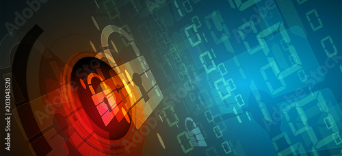 Technology security concept. Modern safety digital background