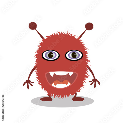 Cartoon monster on white background. Vector illustration