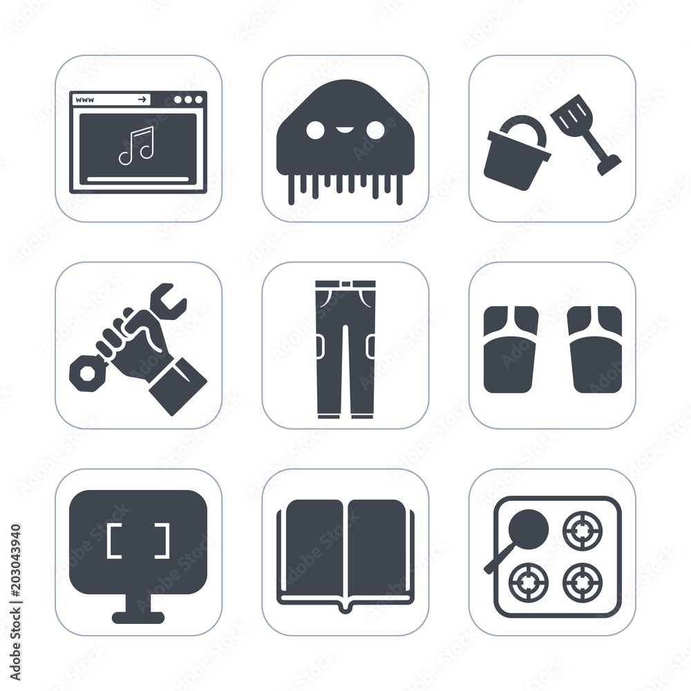 Premium fill icons set on white background . Such as online, flip, literature, foreman, computer, fiction, technology, summer, internet, bucket, monster, helmet, pants, beach, footwear, stove, cook Premium fill icons set on white background . Such as online, flip, literature, foreman, computer, fiction, technology, summer, internet, bucket, monster, helmet, pants, beach, footwear, stove, cook