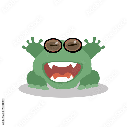 Cartoon monster on white background. Vector illustration