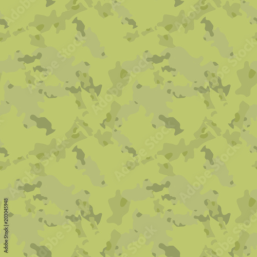 Camouflage seamless pattern. Background in different shades of green. Vector illustration, repeat camo as military print for paintball clothes, backdrop, endless grunge texture