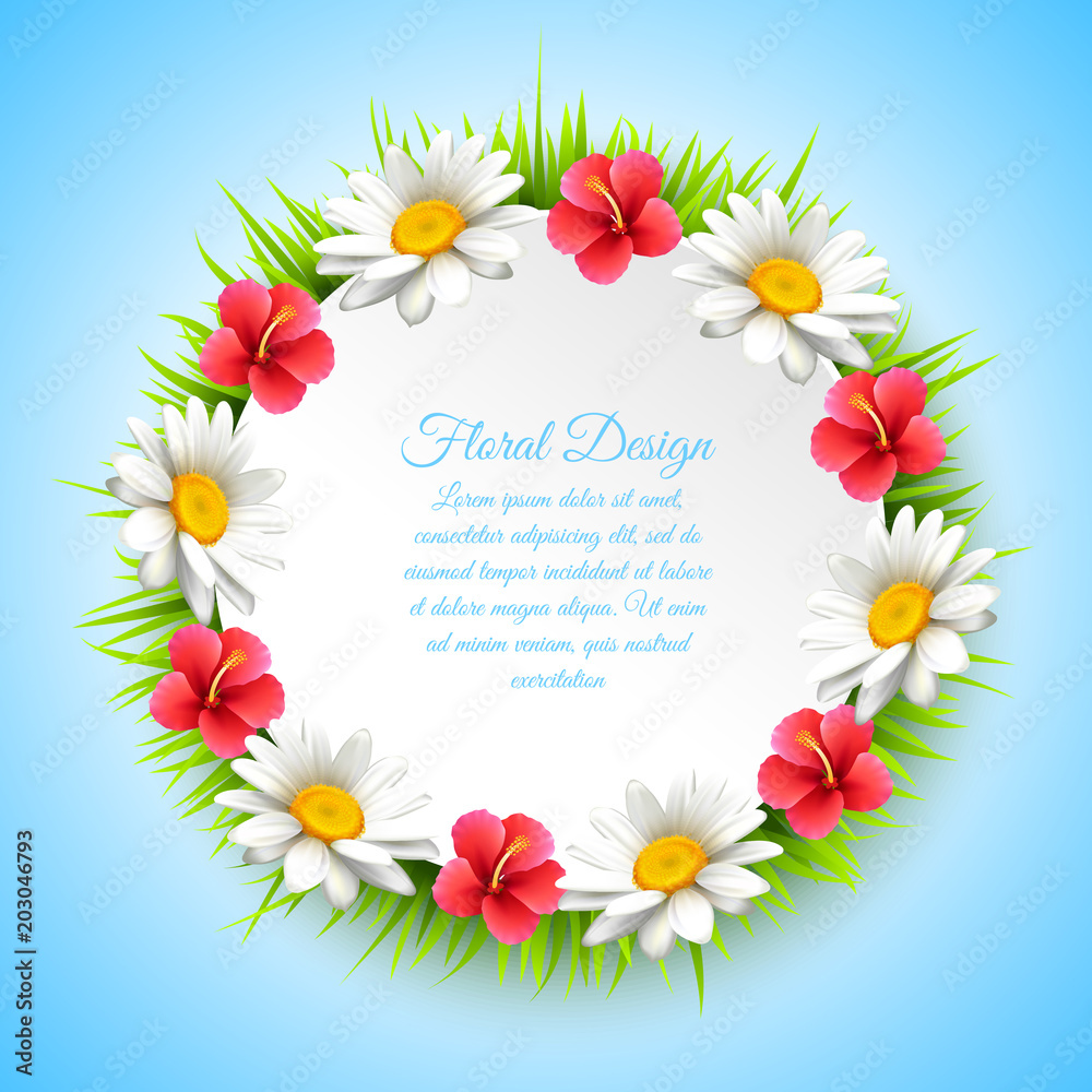 Obraz premium Daisy Realistic Multicolored Composition