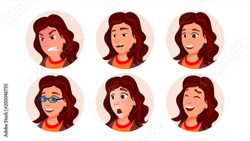 Business Avatar Woman Vector. Human Emotions. Stylish Image. Flat Character Illustration