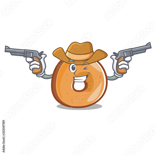 Cowboy bagels character cartoon style
