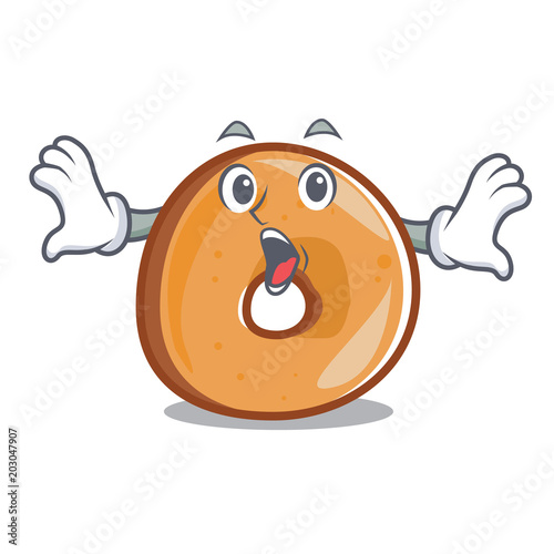 Surprised bagels mascot cartoon style