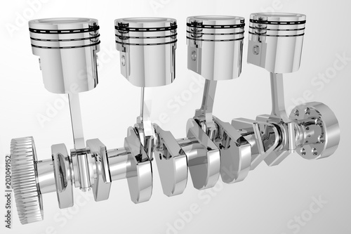 Bild auf Leinwand Piston group with crankshaft