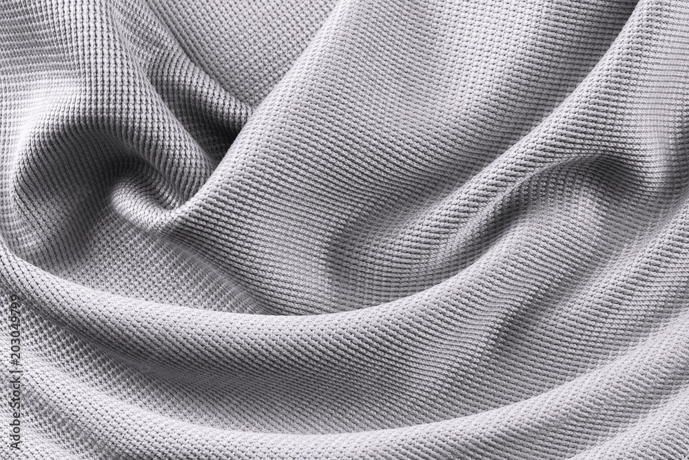 Silber Stoff Seide Struktur Glanz Stoff Gewebe Material Textur mit Falten  Macro Closeup Hintergrund 素材庫相片| Adobe Stock