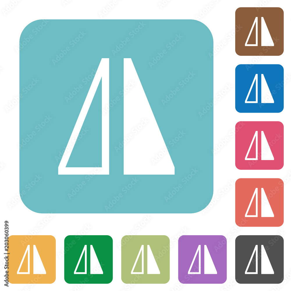 Flip horizontal rounded square flat icons