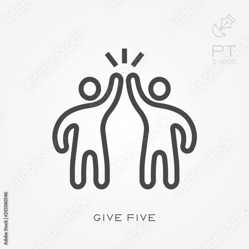Line icon give five