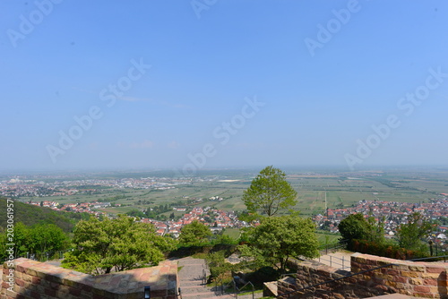 Luftansicht Hambach und Diedesfeld an der Weinstraße photo