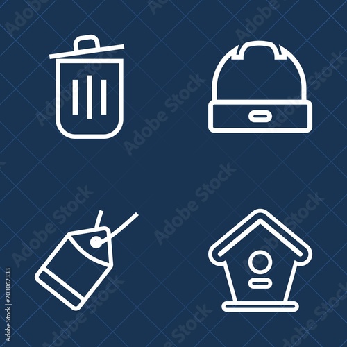 Premium set of outline vector icons. Such as template, box, wooden, label, nature, sale, garbage, container, recycle, sign, uniform, hat, tree, recycling, trash, bin, can, fashion, banner, basket, cap