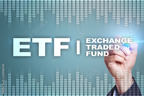 ETF. Exchange traded fund. Business, intenet and technology concept. photo