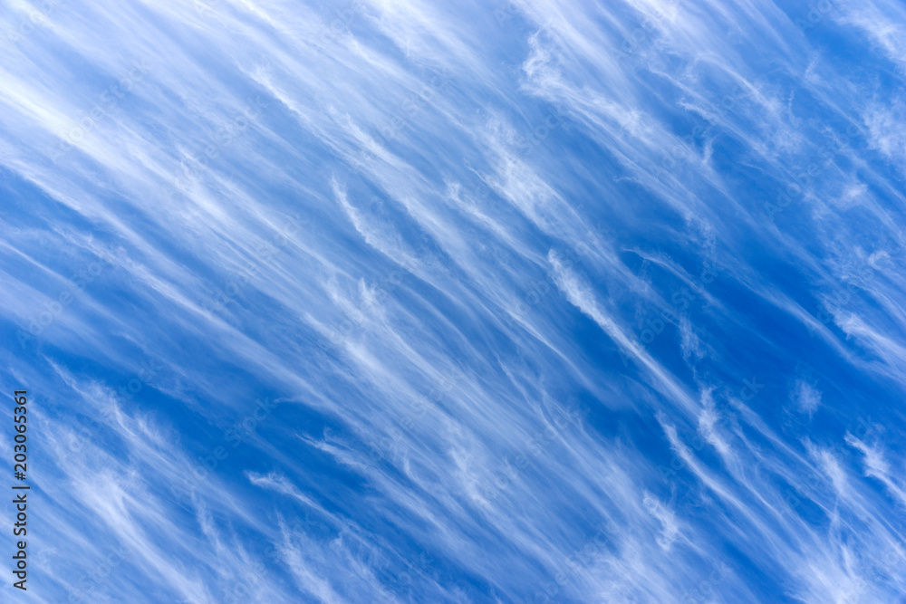 Fototapeta premium Blue sky with beautiful cirrus clouds as background