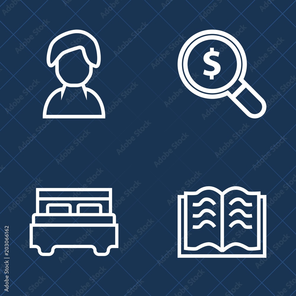 Premium set of outline vector icons. Such as object, document, open, double, literature, white, concept, bed, social, navigation, page, education, modern, paper, avatar, female, bedroom, internet, web Premium set of outline vector icons. Such as object, document, open, double, literature, white, concept, bed, social, navigation, page, education, modern, paper, avatar, female, bedroom, internet, web