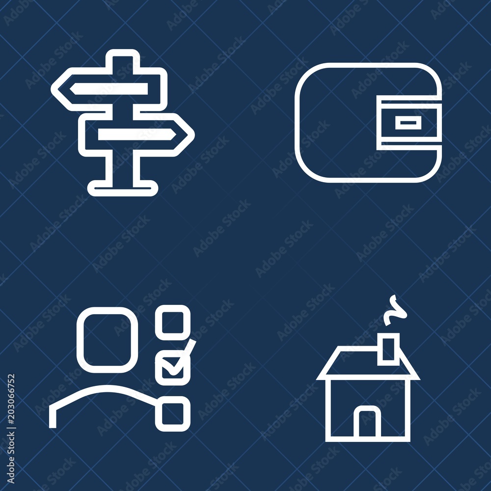Obraz premium Premium set of outline vector icons. Such as pay, estate, room, doorknob, notebook, credit, handle, house, sign, note, payment, plan, window, time, closed, property, business, dont, personal, home