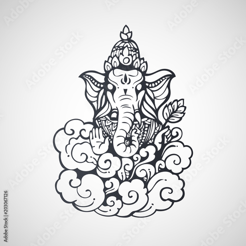 illustration of Lord Ganesha, Vector.