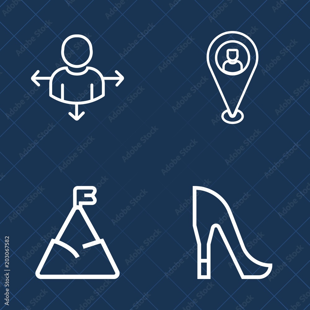 Premium set of outline vector icons. Such as destination, elegant, pointer, snow, place, sky, sign, rock, shoe, female, road, hill, gps, panorama, peak, woman, scenic, beautiful, information, way, web Premium set of outline vector icons. Such as destination, elegant, pointer, snow, place, sky, sign, rock, shoe, female, road, hill, gps, panorama, peak, woman, scenic, beautiful, information, way, web