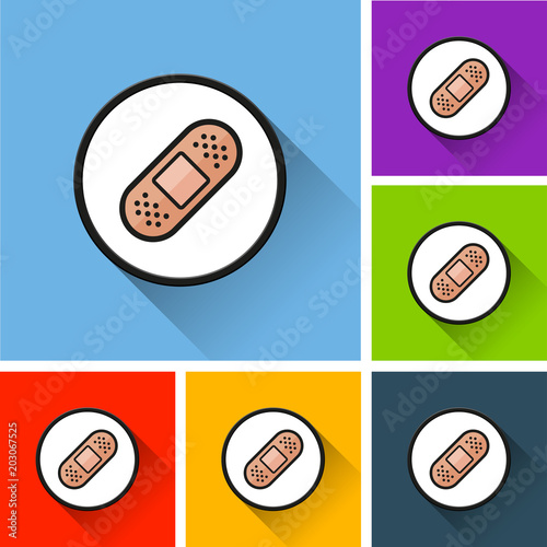 bandage icons with long shadow
