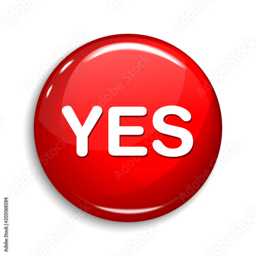 Yes Round Vector Web Element Circular Button Icon Design