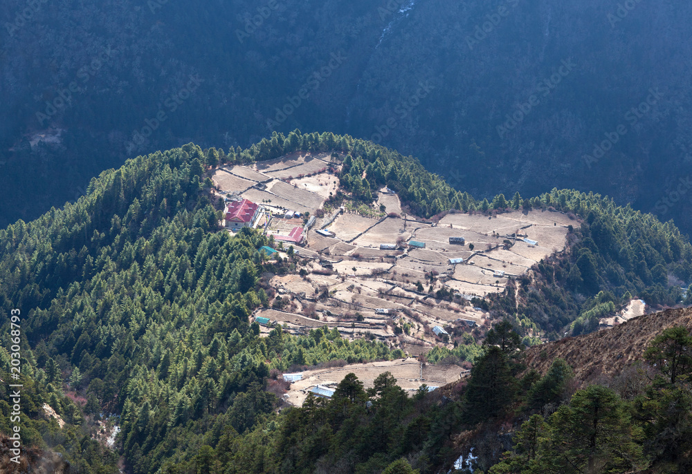 Village on the way to Everest base camp, Sagarmatha National Park, Nepal Himalayas