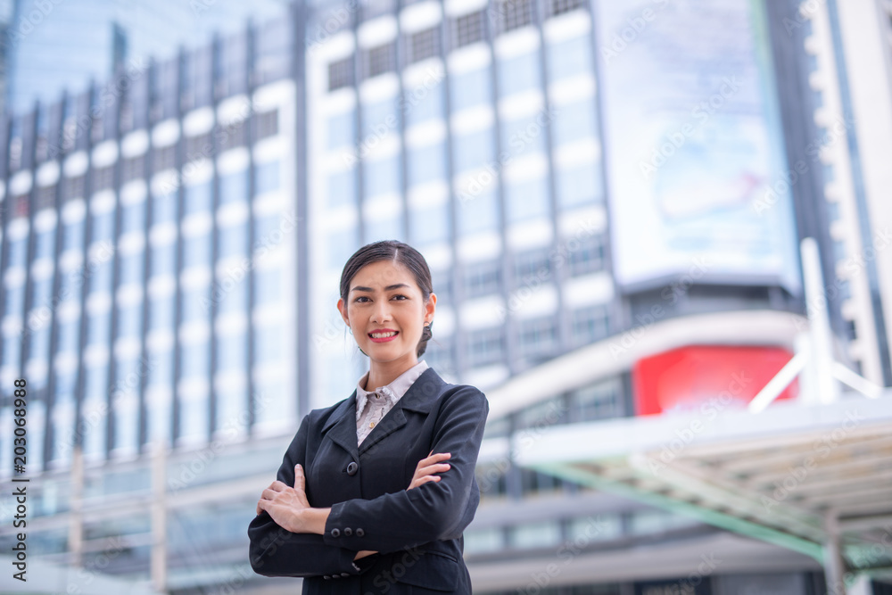 Modern asian business woman smilie with copy space Modern asian business woman smilie with copy space