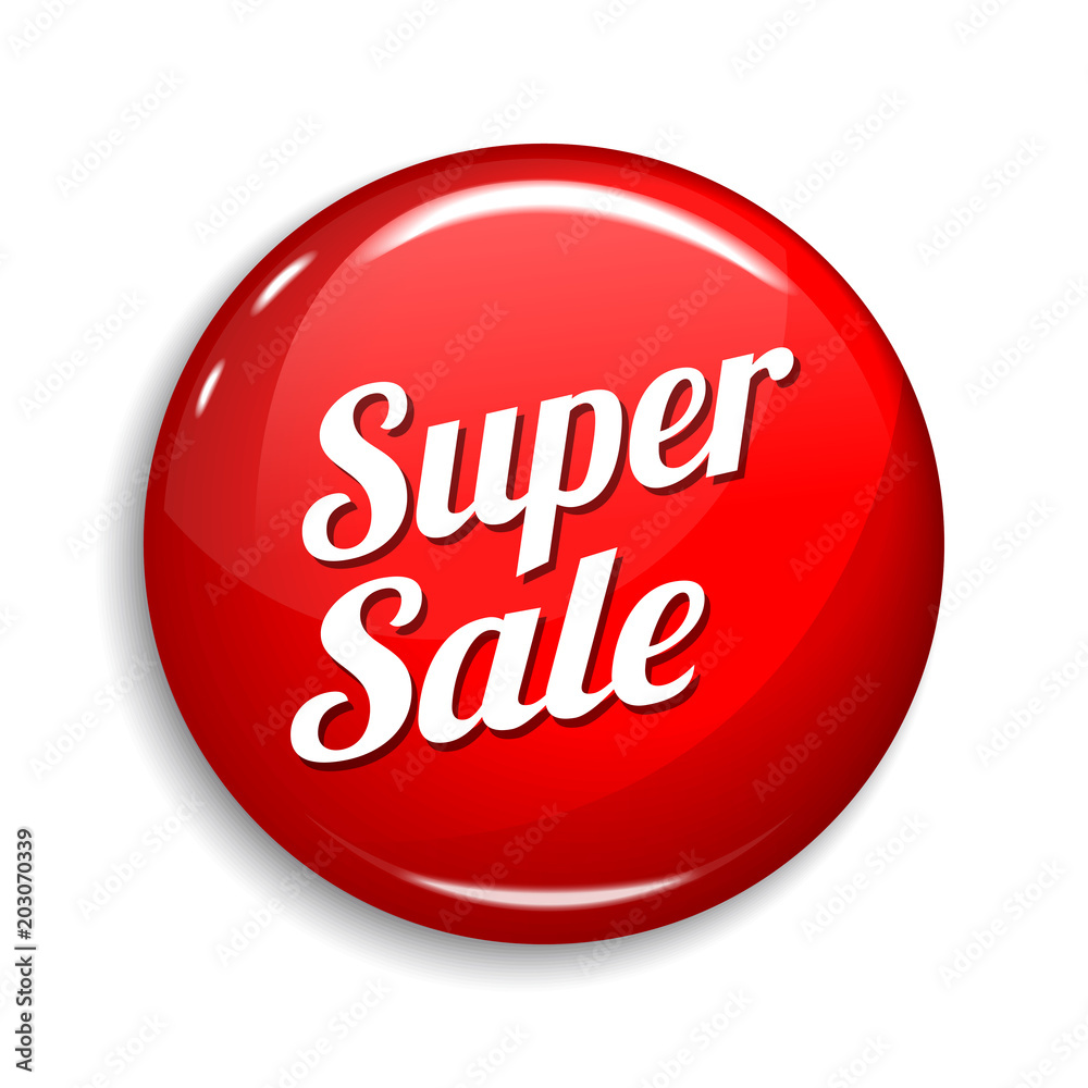 Super Sale Round Vector Web Element Circular Button Icon Design