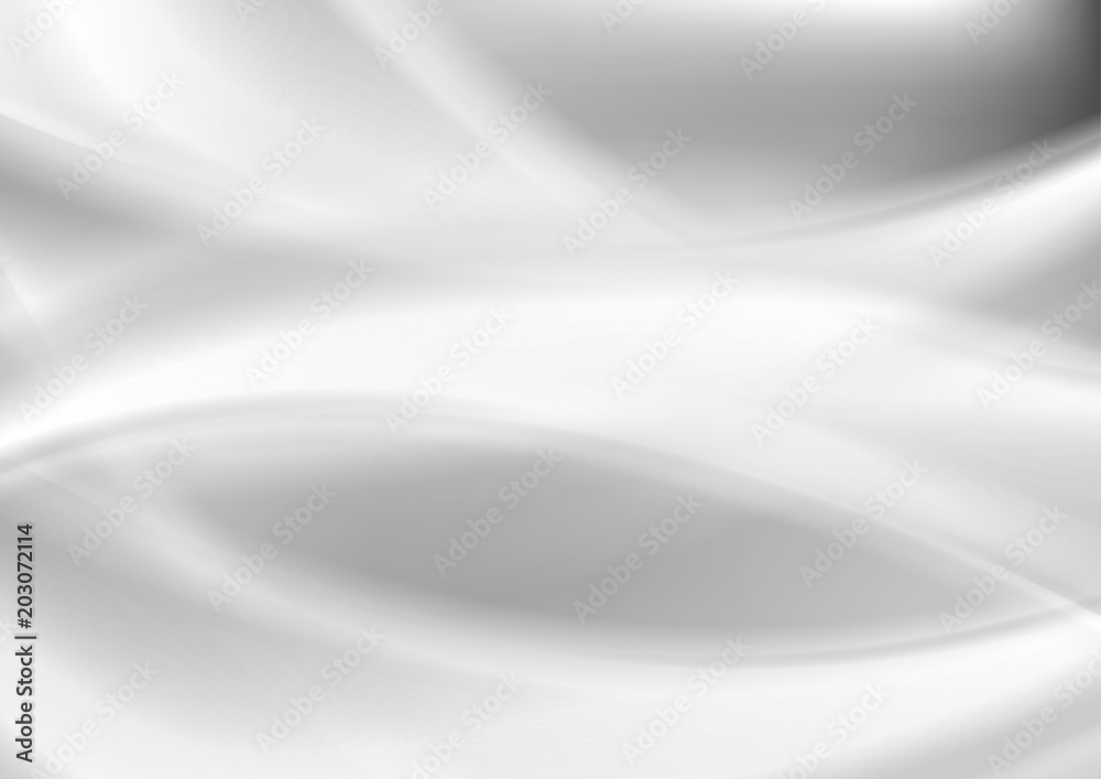 White grey smooth blurred waves modern background