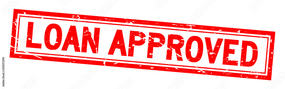 Grunge red loan approved square rubber seal stamp on white background Grunge red loan approved square rubber seal stamp on white background