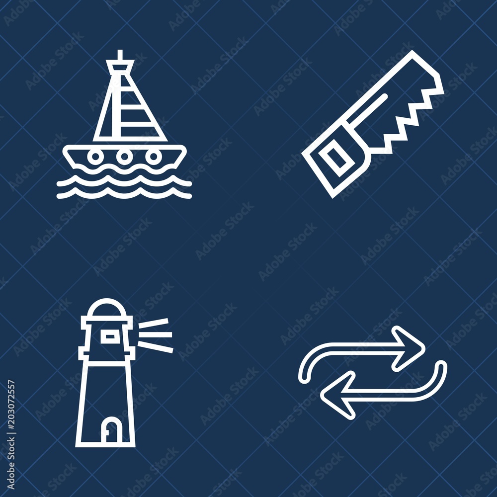 Premium set of outline vector icons. Such as travel, lighthouse, beacon, screwdriver, professional, nature, landscape, beach, sail, substitute, saw, sea, boat, cruise, white, people, water, transport Premium set of outline vector icons. Such as travel, lighthouse, beacon, screwdriver, professional, nature, landscape, beach, sail, substitute, saw, sea, boat, cruise, white, people, water, transport