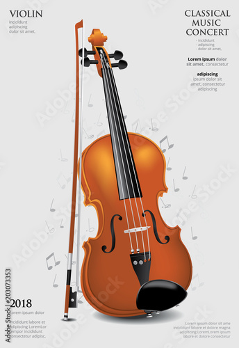 The Classical Music Concept Violin Vector Illustration