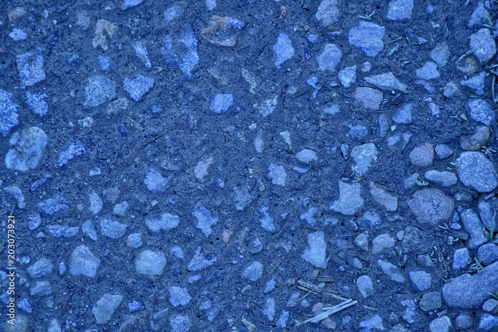 Obraz premium Ultra blue Concrete pebble texture, stone surface, rock background