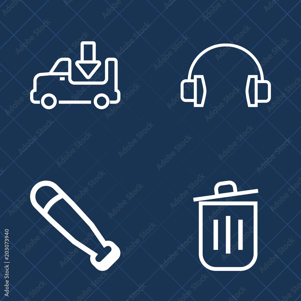 Premium set of outline vector icons. Such as platform, sport, wood, device, technology, lorry, earphones, garbage, freight, white, trash, transport, recycling, shipping, play, bin, ecology, music, ear Premium set of outline vector icons. Such as platform, sport, wood, device, technology, lorry, earphones, garbage, freight, white, trash, transport, recycling, shipping, play, bin, ecology, music, ear