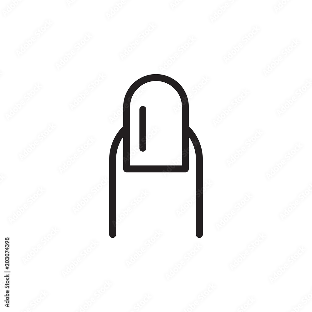 Cute finger nail icon outline style Royalty Free Vector
