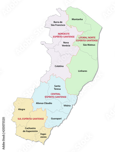 espirito santo administrative and political vector map photo