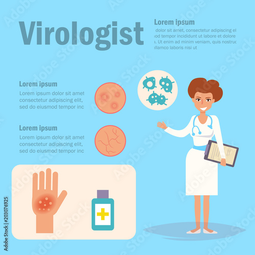 Doctor virologist Vector. Cartoon. I