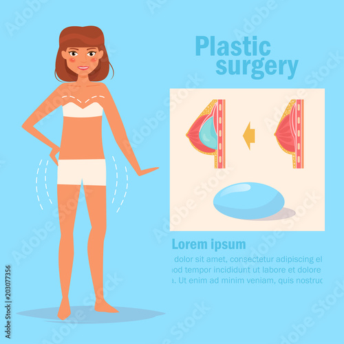 Plastic surgery. Breast Vector.