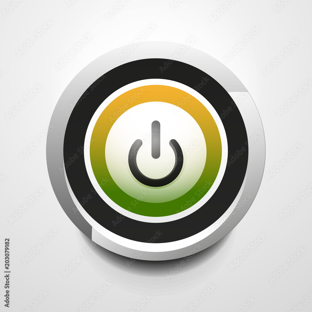 Power button technology logo, digital art techno concept, on off icon Power button technology logo, digital art techno concept, on off icon