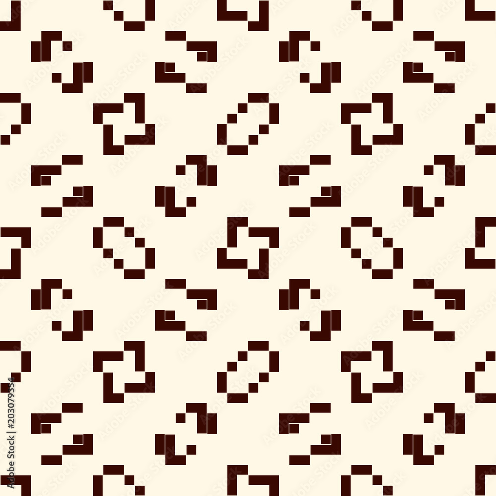 Repeated creative puzzle mosaic. Geometric seamless pattern design. Pixel art surface texture. Contemporary camouflage Repeated creative puzzle mosaic. Geometric seamless pattern design. Pixel art surface texture. Contemporary camouflage