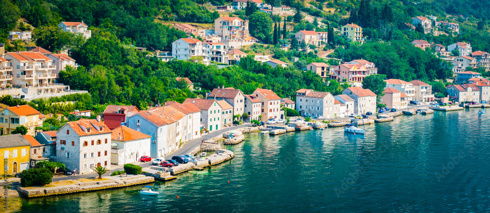 Kotor, Montenegro. Town along the bay of Kotor.