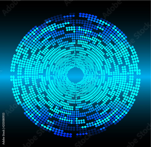binary circuit board future technology  blue eye cyber security concept background  abstract hi speed digital internet.motion move blur. pixel vector
