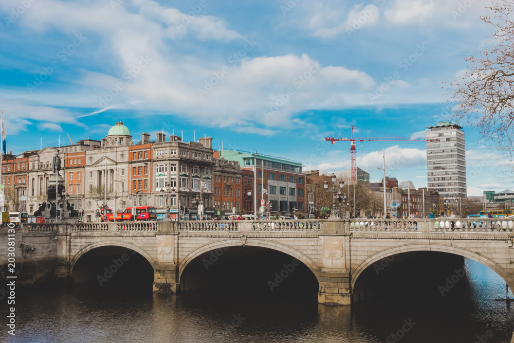 The old bridge in Dublin city center