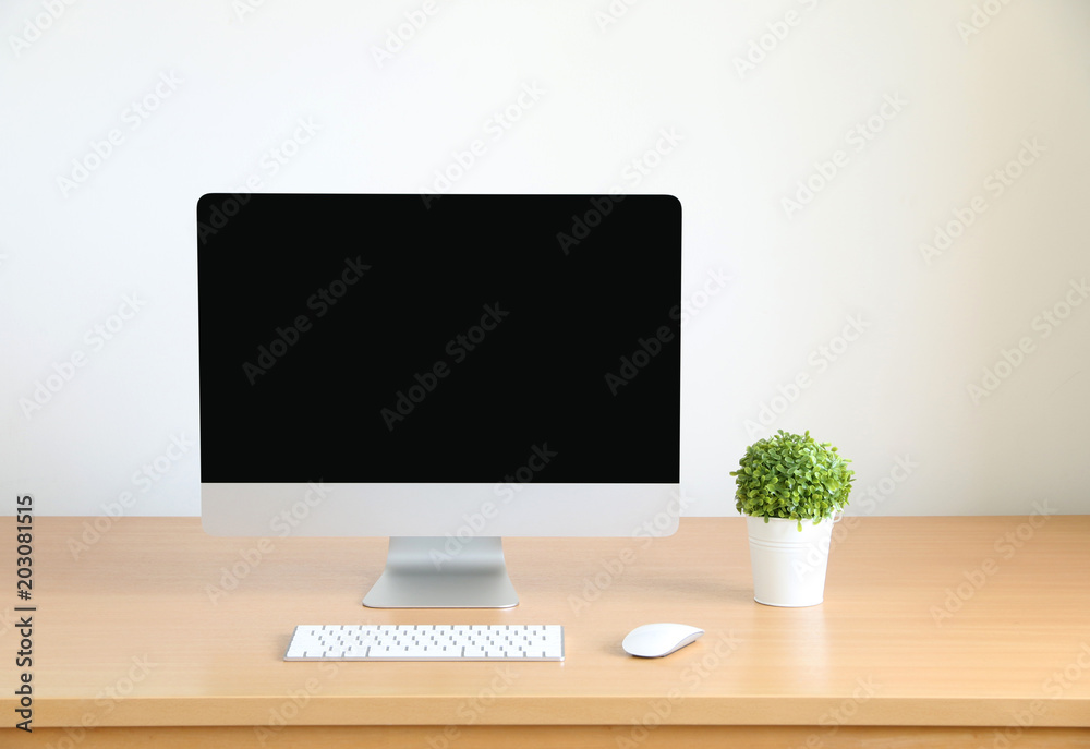 computer screen PC. for business on the table computer screen PC. for business on the table