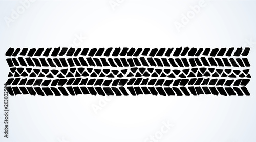 Traces of tires. Vector drawing